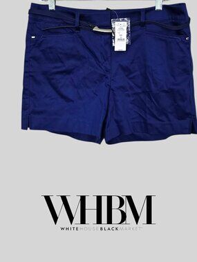 White House Black Market Blue Chino Casual Shorts  Womens  Size 10 NEW